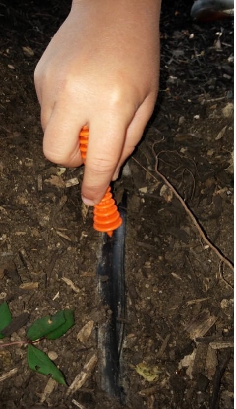 digging hole for irrigation