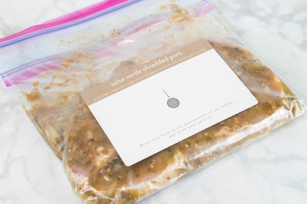 Slow Cooker Pulled Pork Recipe in freezer bag