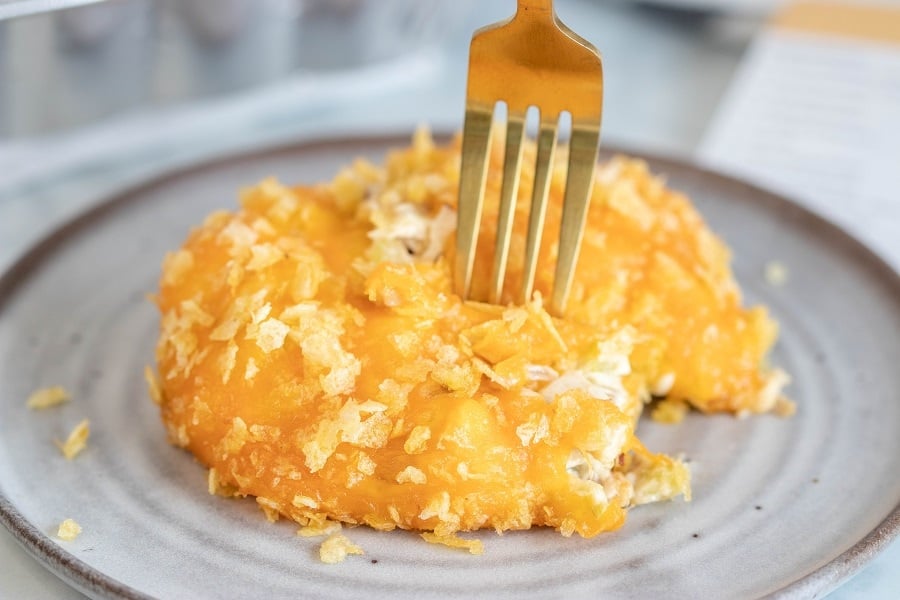 Hot Chicken Salad on Plate 