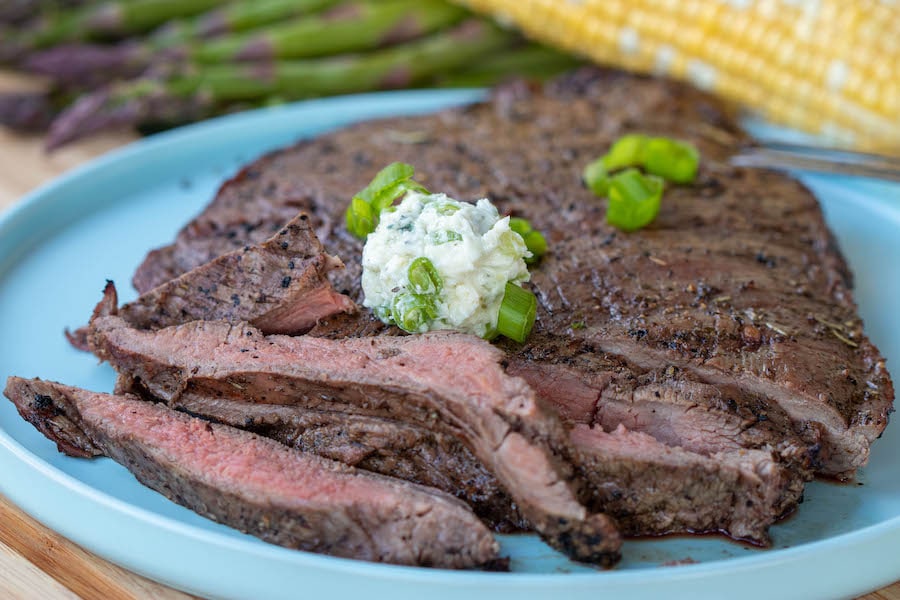 Flat Iron Steak Recipe with Gourmet Butter