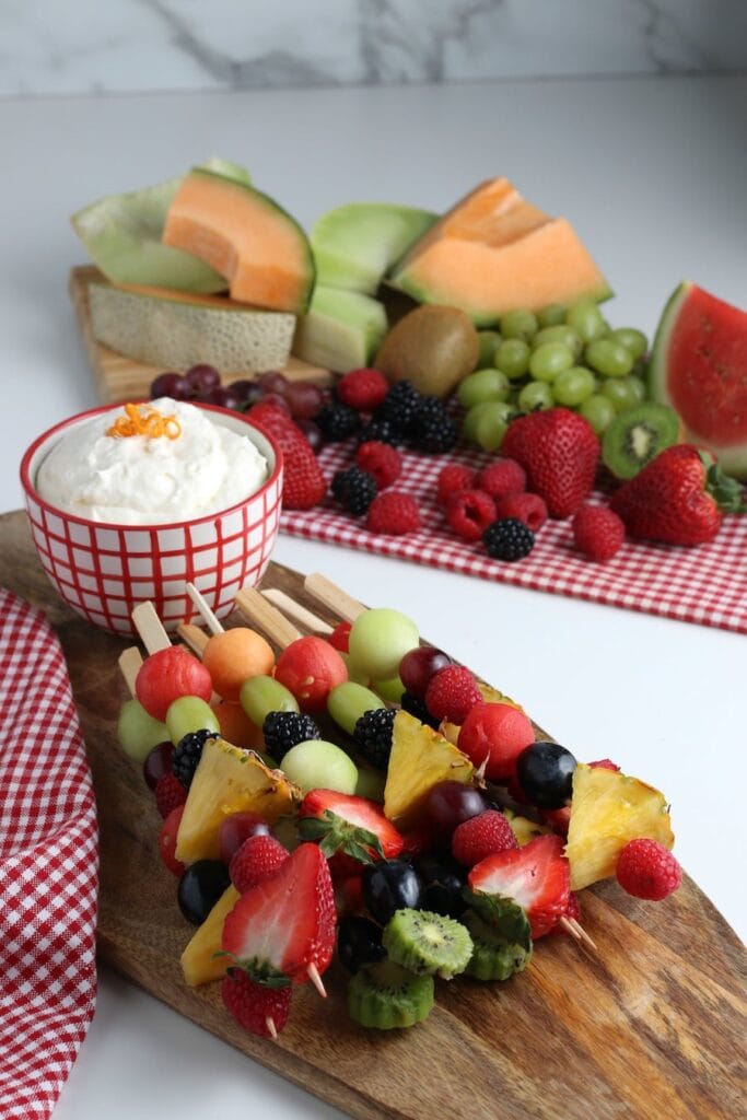Fruit Kabobs and Fruit Kabob Dip 