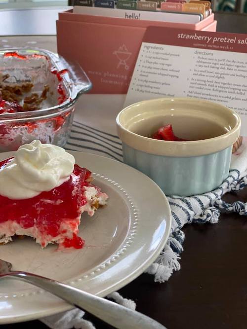 Pretzel Salad with Recipe Card
