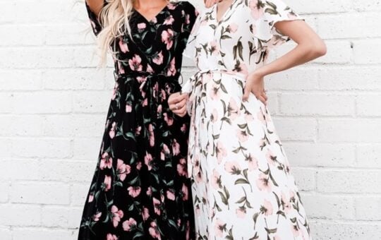 floral faux wrap maxi dress