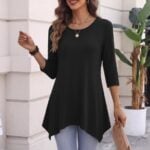Zeagoo Womens Tops 3:4 Sleeve Tunic Top