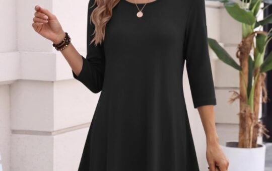 Zeagoo Womens Tops 3:4 Sleeve Tunic Top