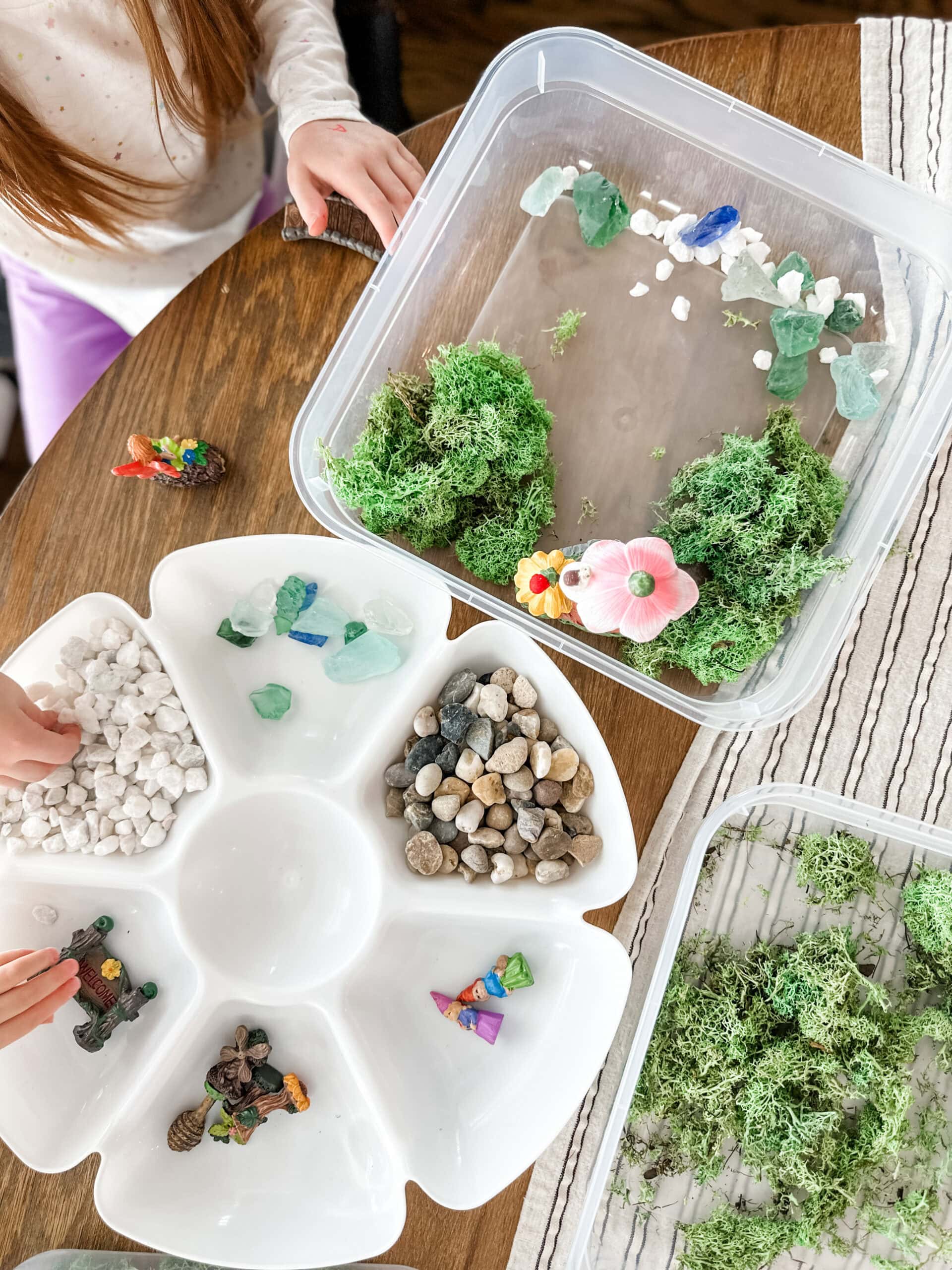build a fairy garden with items from the dollar tree 