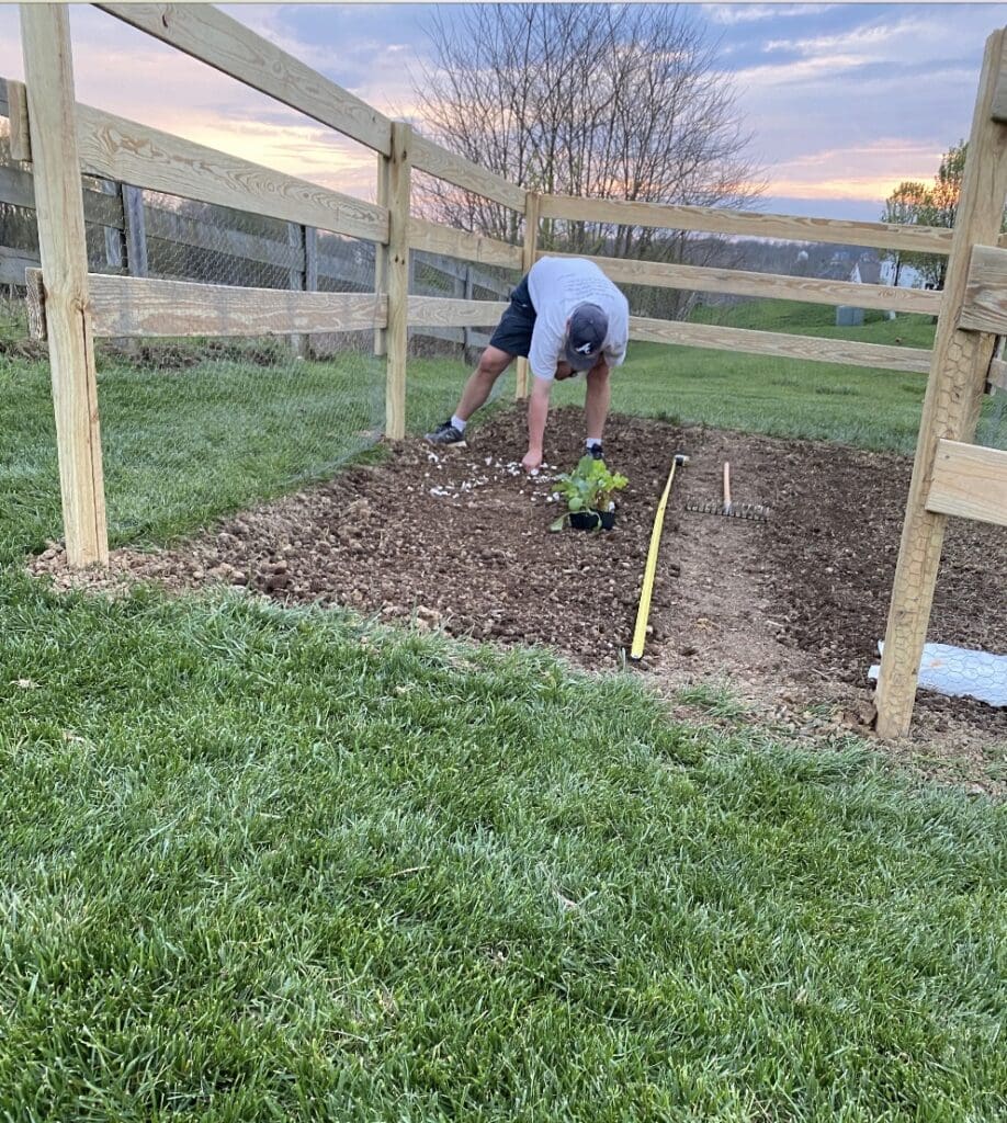 building your own deer fence for garden in backyard