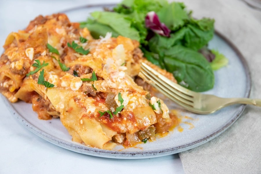 Lasagna Finished on Plate 