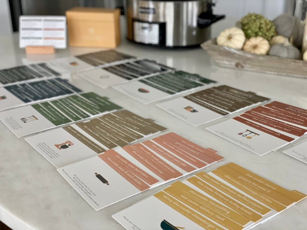 Recipe Cards on counter 