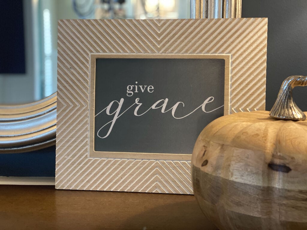 fall decor with photo frames