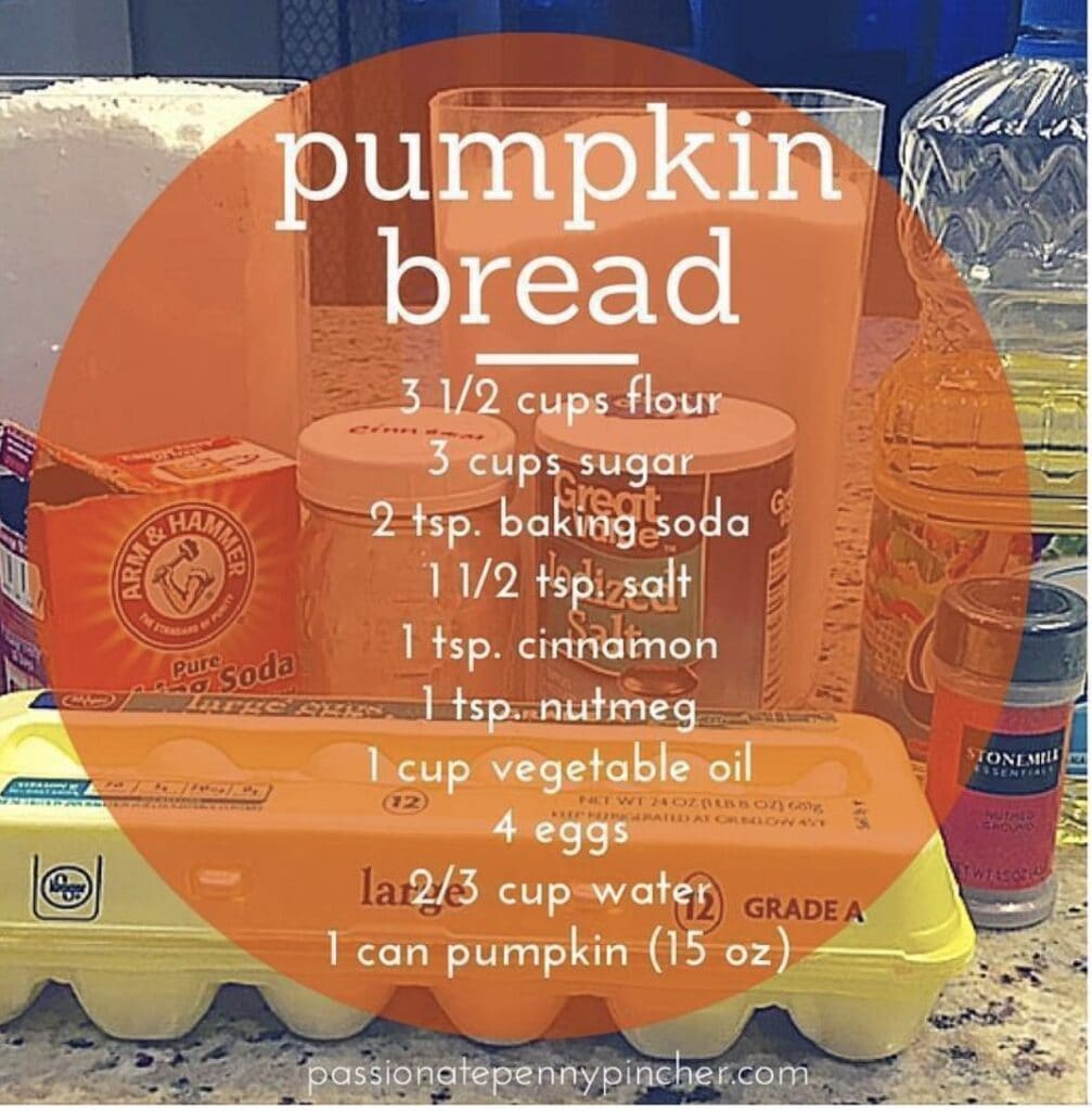 easy pumpkin bread recipe and ingredients 