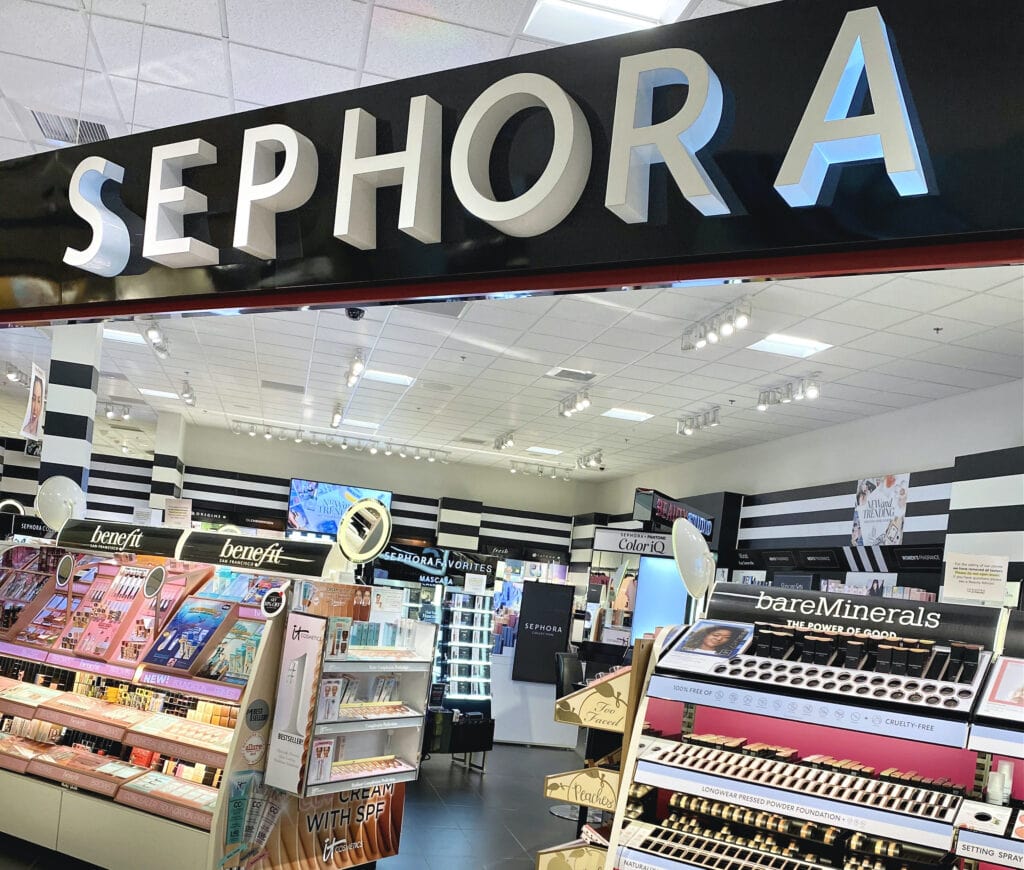 sephora store sign at front of store