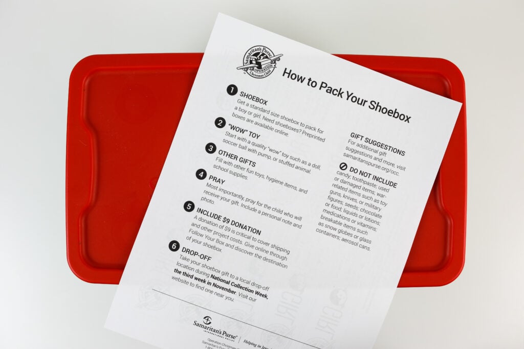 how to pack your shoebox