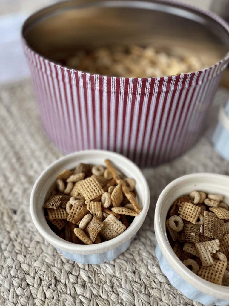Chex Mix in Bowls