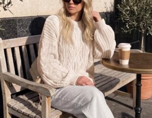 Trendy Queen Women Fall Oversized Cable Knit Chunky Sweater