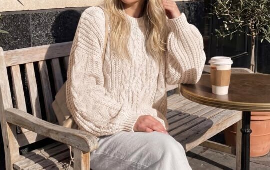 Trendy Queen Women Fall Oversized Cable Knit Chunky Sweater