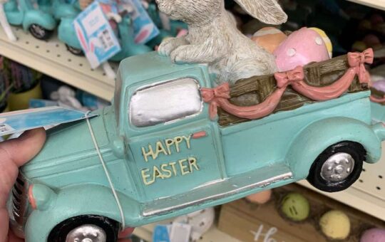 Big Lots Easter Decor Bunny in Truck