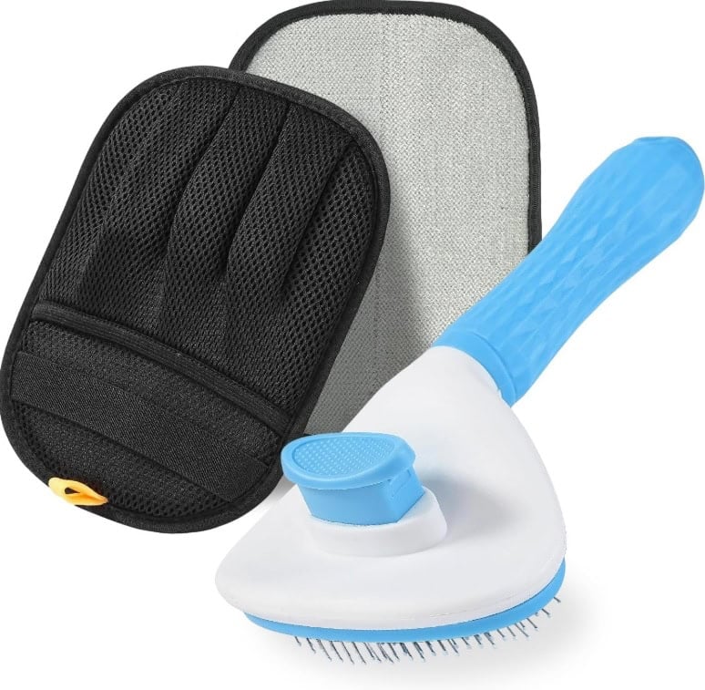 FOOCO Pet Hair Removal Glove & Brush Set