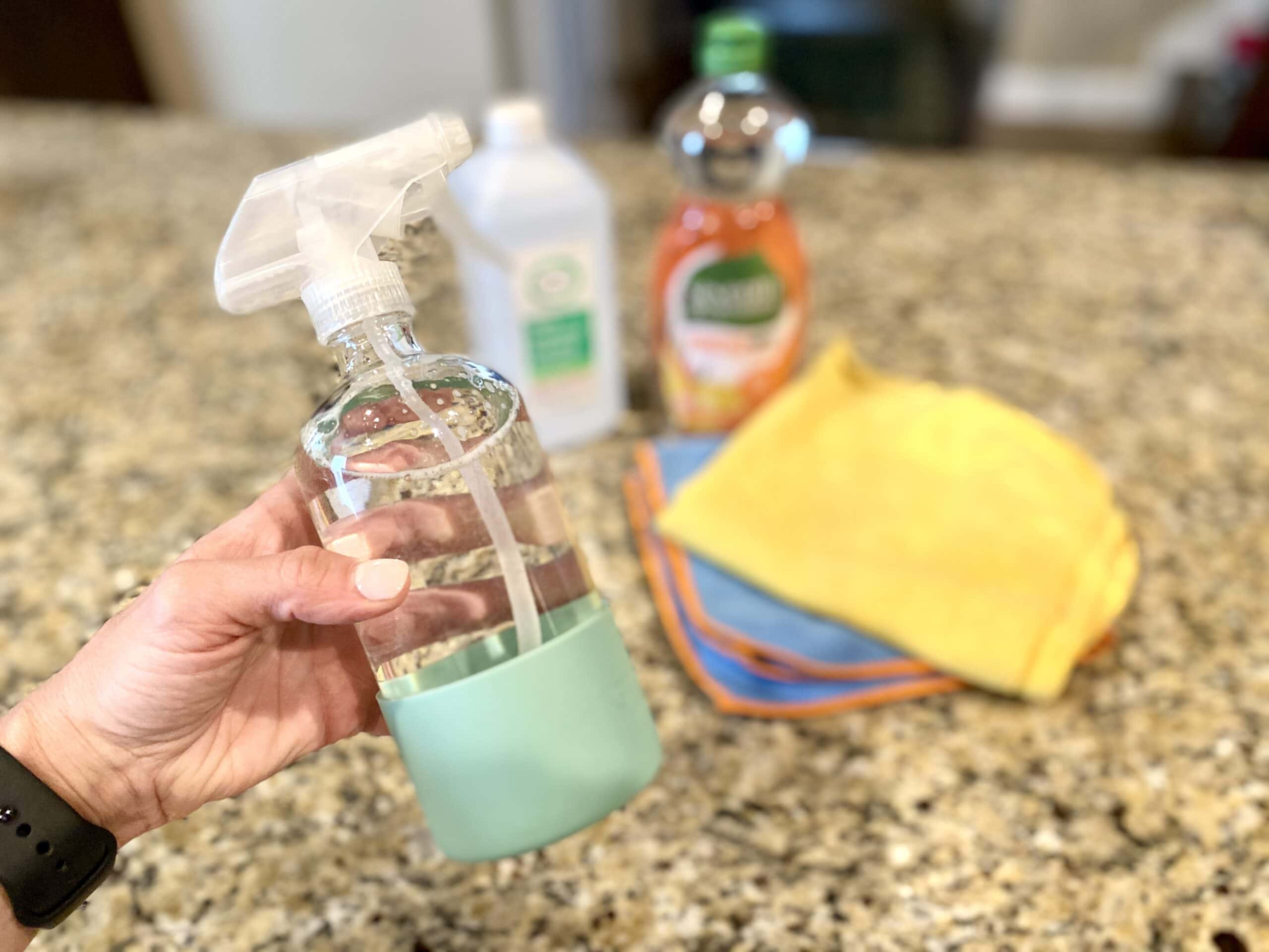 Granite cleaner in spray bottle