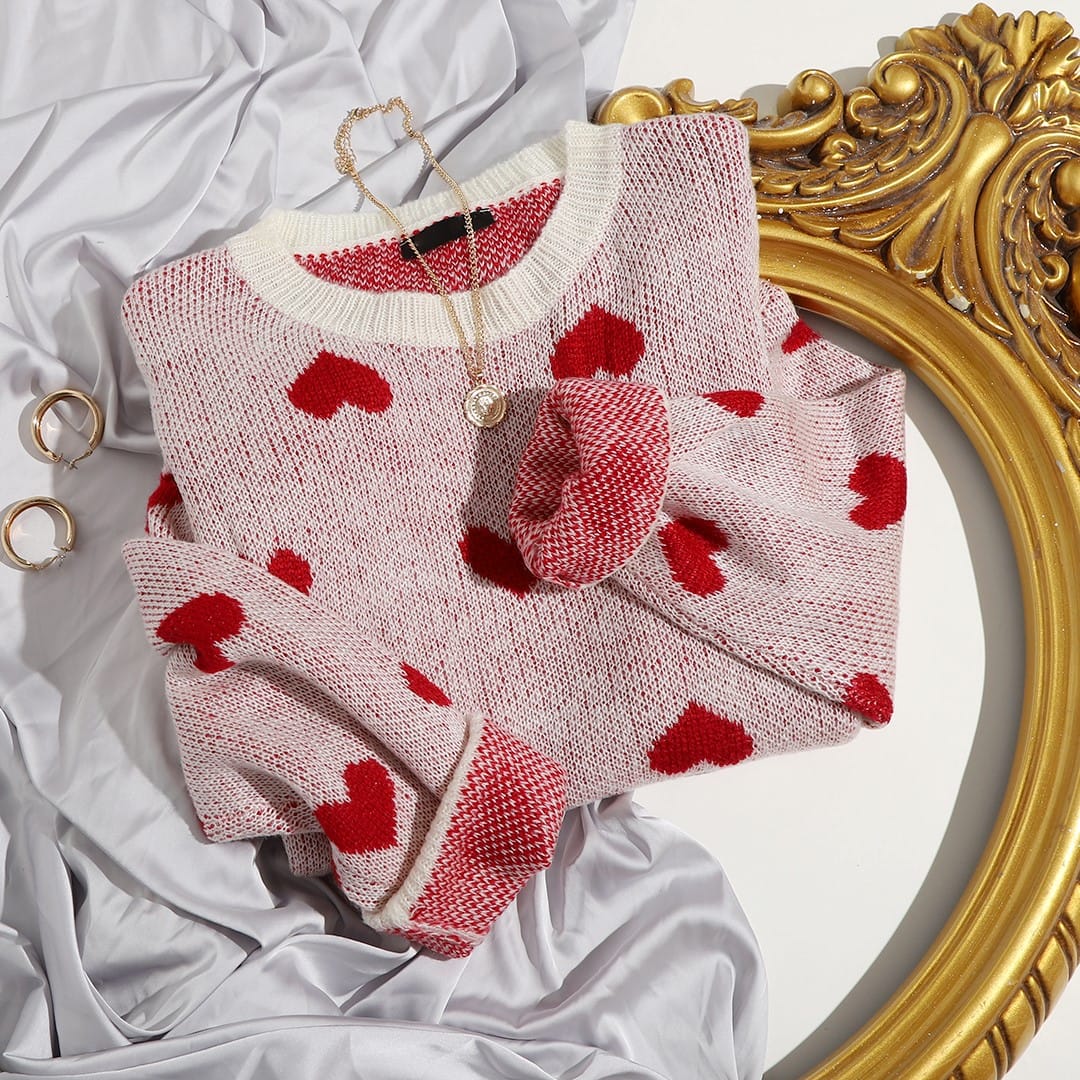 shein heart sweater