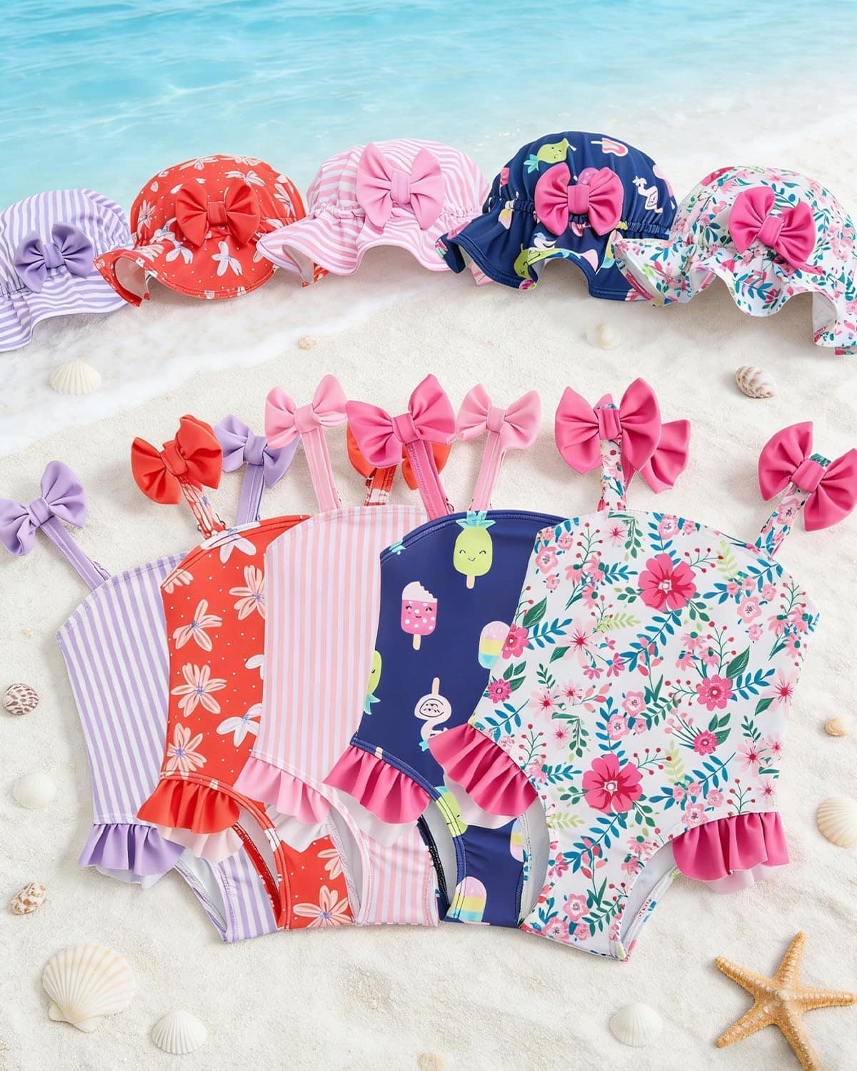 DivingBirds Baby Girl Toddler Swimsuit Set