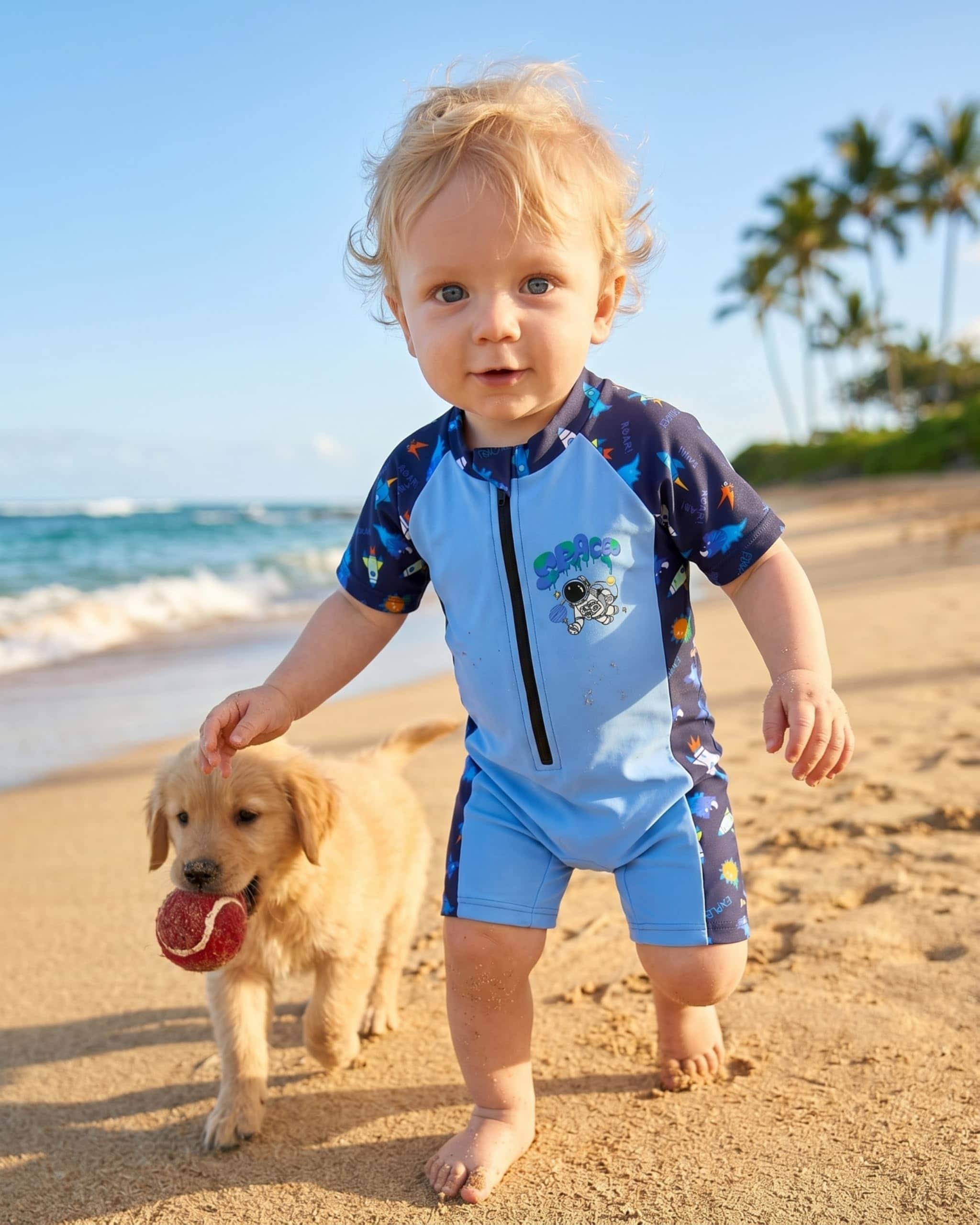 DivingBirds Toddler Boy Rash Guard Swimsuit