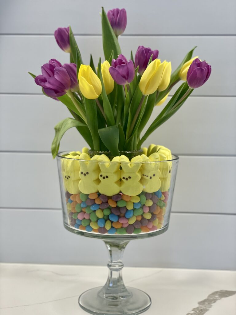 Peeps Easter Centerpiece with Tulips