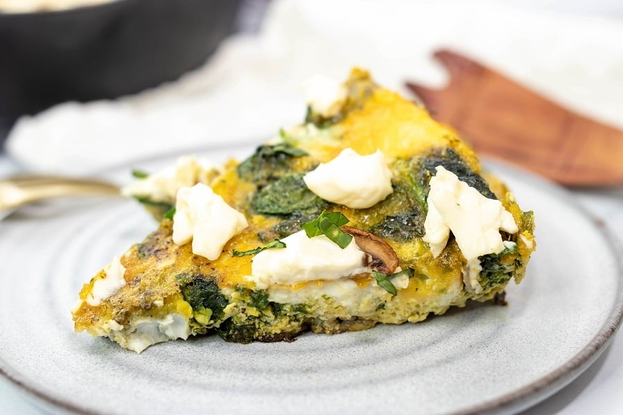 Slice of Eggs with Cheese on Plate 