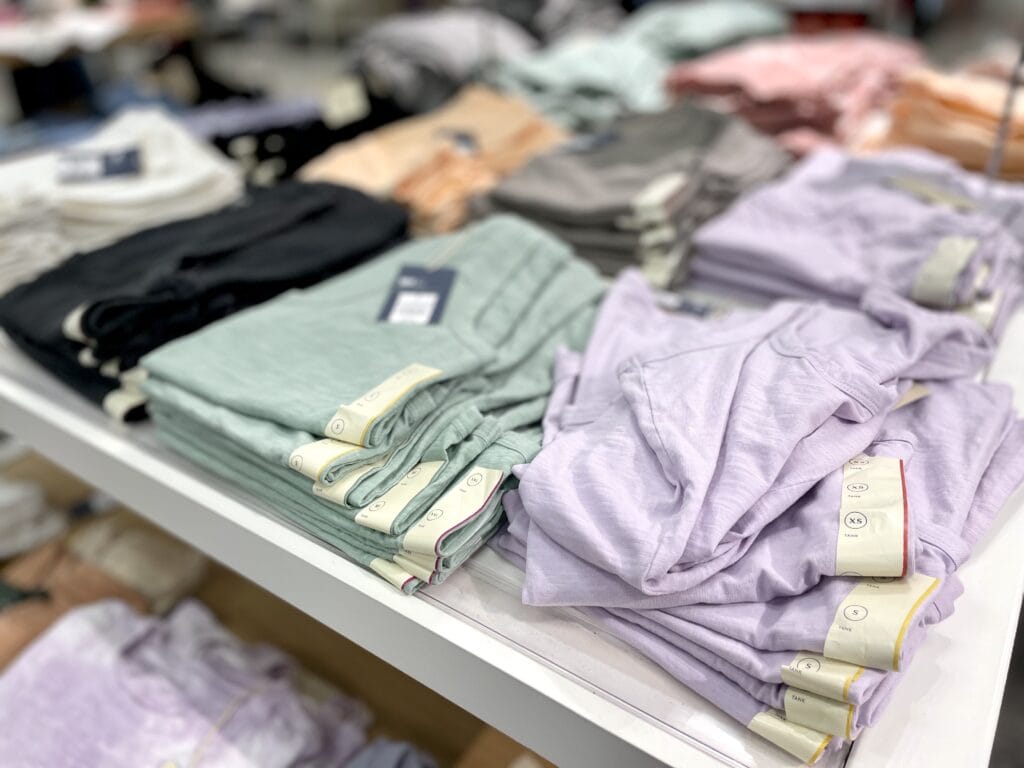 target tees on display at target