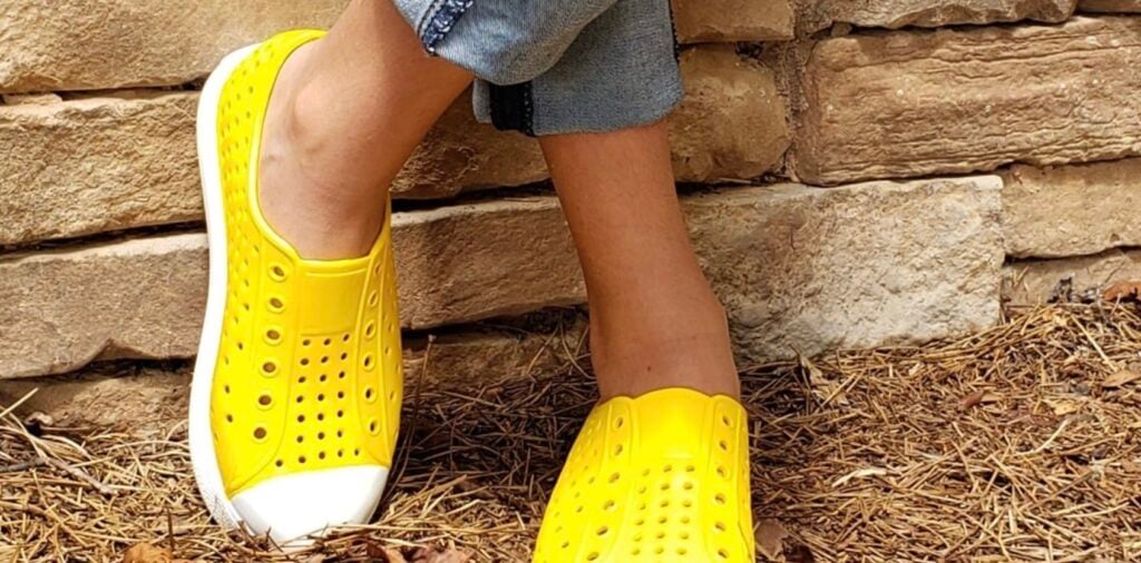 yellow water shoes 