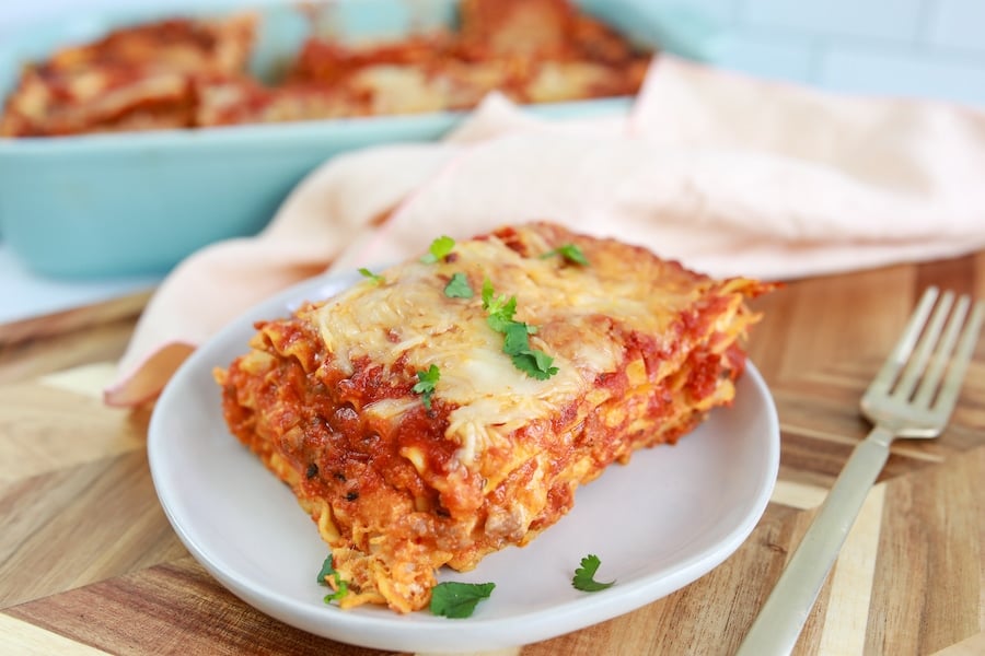 Easy Lasagna Recipe on Plate