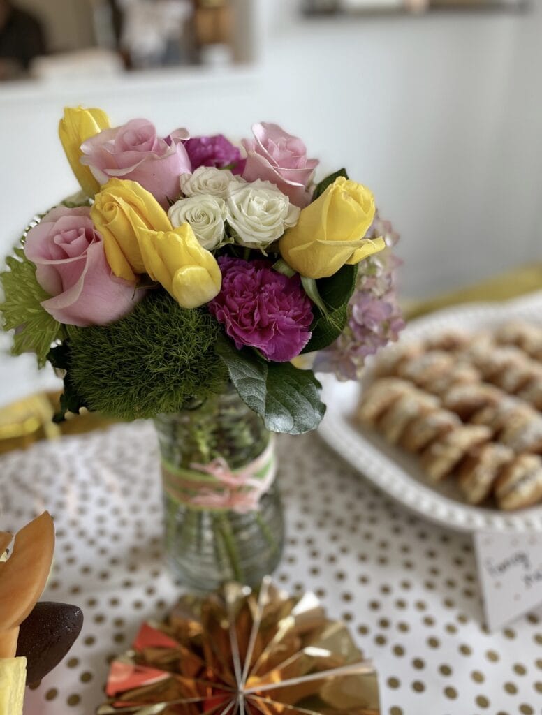 graduation party decorations on tables