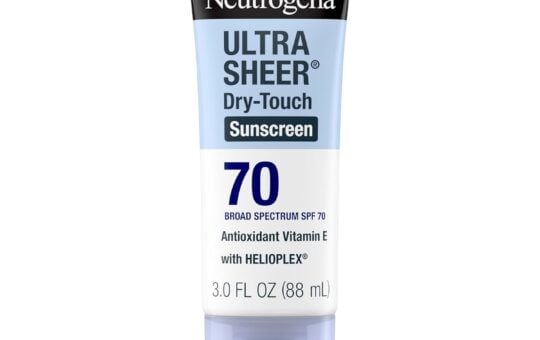 Neutrogena Ultra Sheer Dry Touch Sunscreen Lotion SPF 70, Broad Spectrum, Water Resistant 80 Min, Oil Free, Oxybenzone Free, Non Comedogenic, Matte Finish
