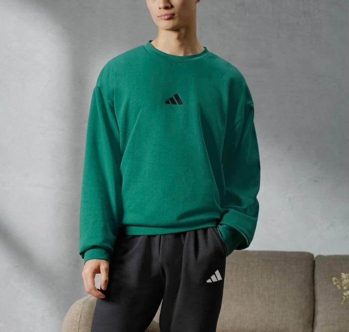 adidas Mens Essentials Feelcozy Fleece Sweatshirt