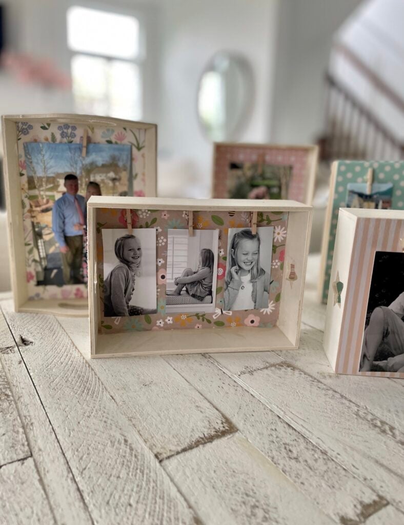 photo display dollar tree crafts for mother's day on counter