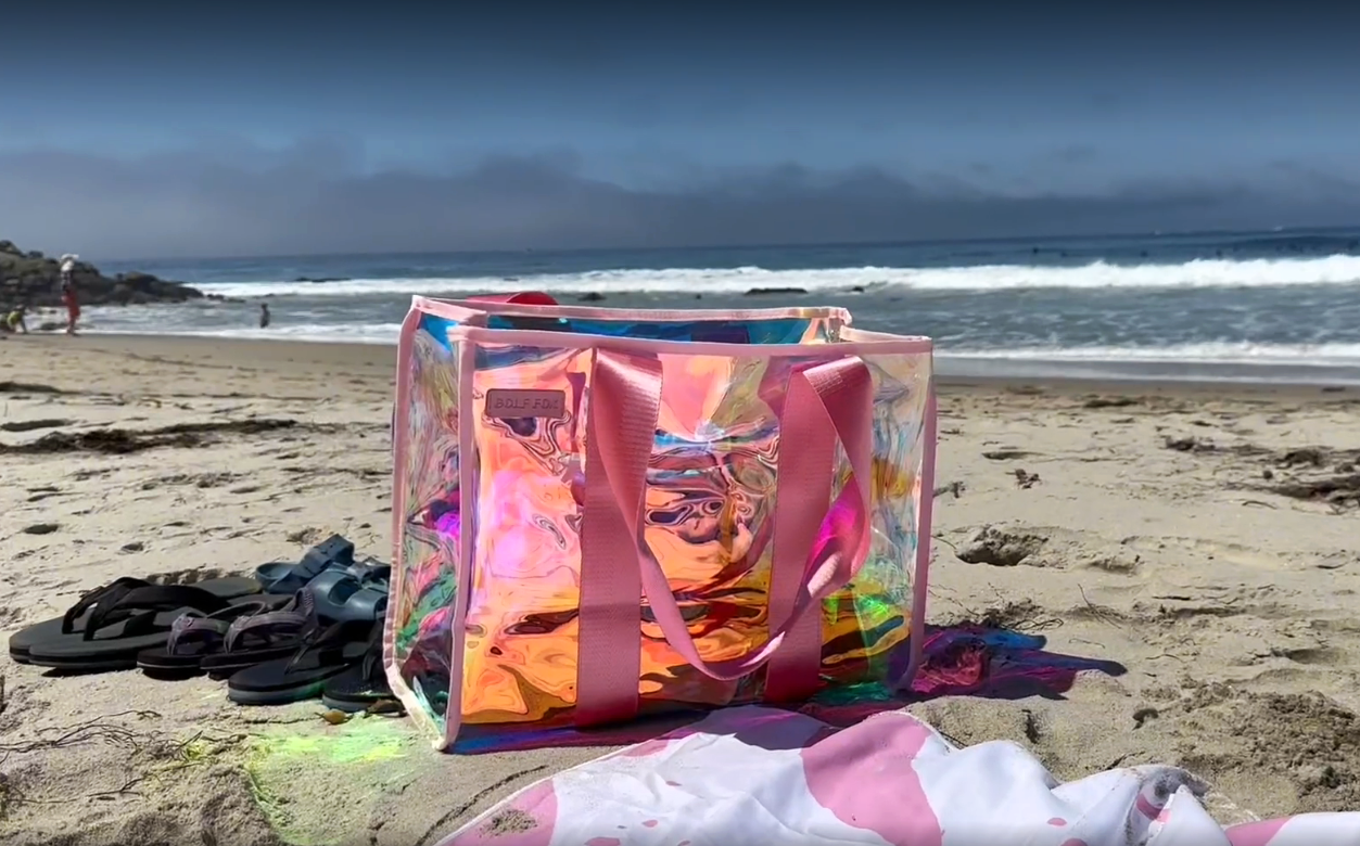 pink beach bag