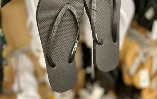 target flip flops in black