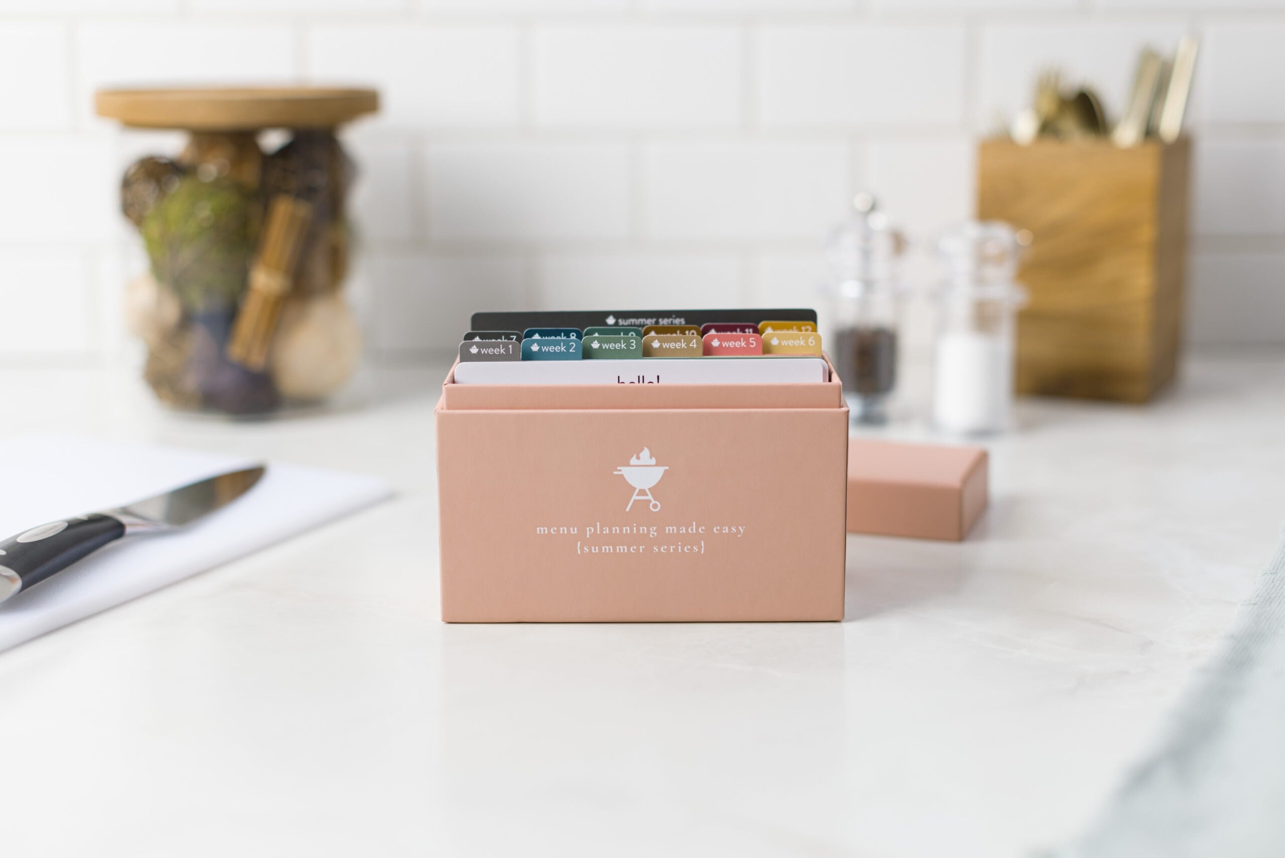 2021 Summer Menu Open Box on Kitchen Counter