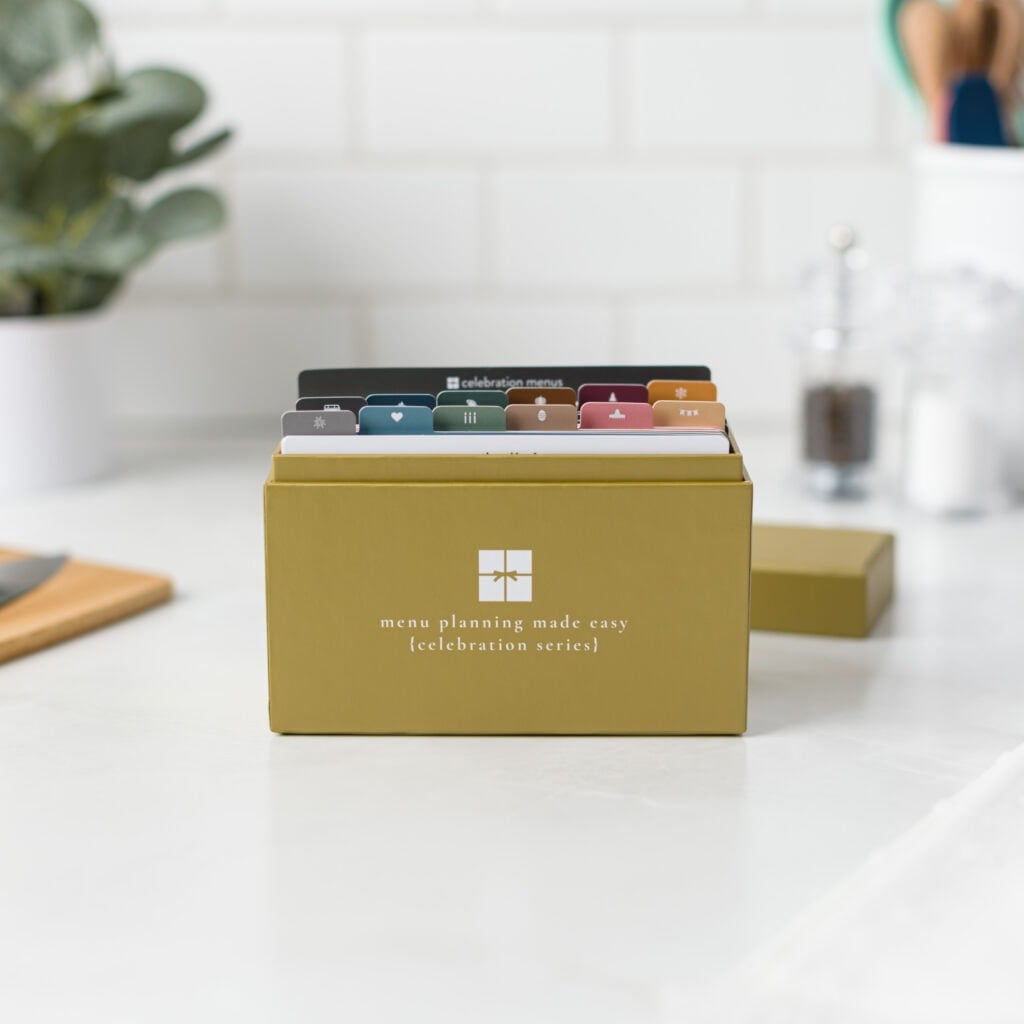 2021 Celebration Menu Plan Box with open lid