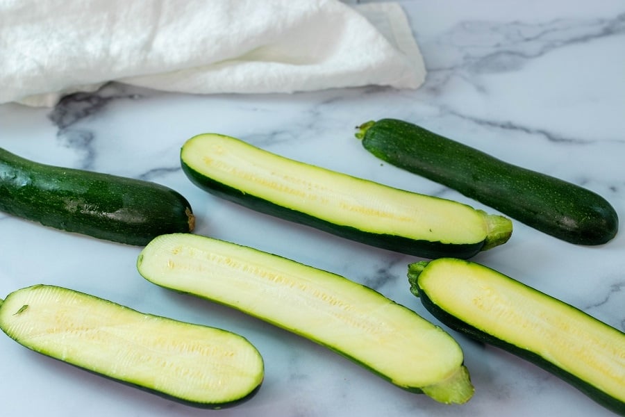 hollowed out zucchini