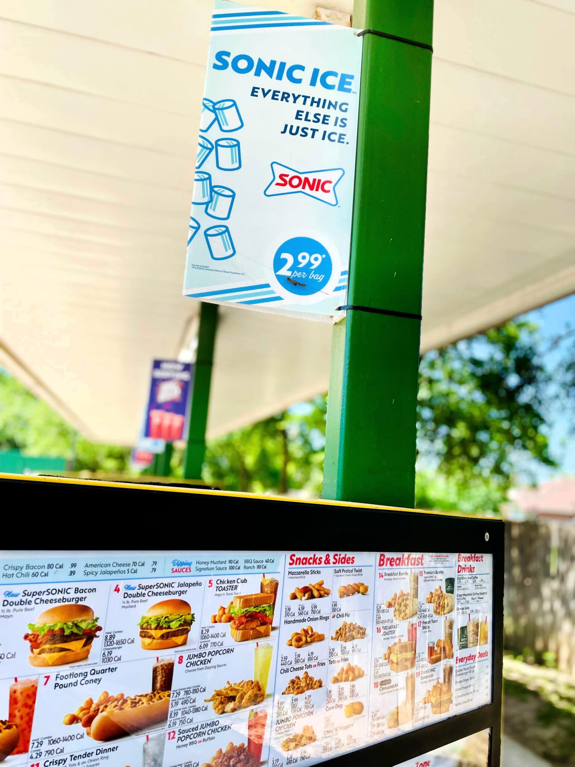 sonic menu board
