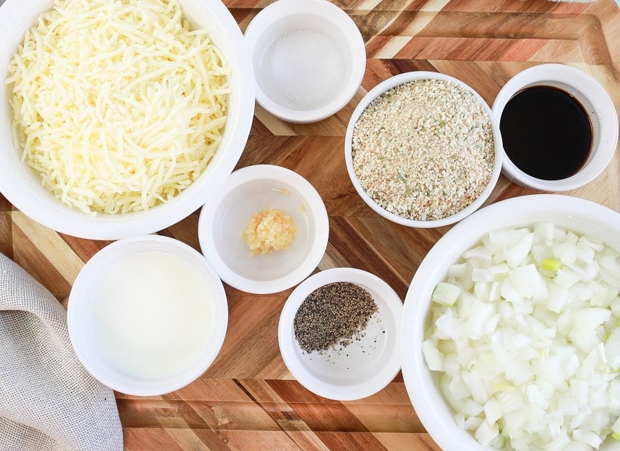turkey meatloaf muffin ingredients in bowls