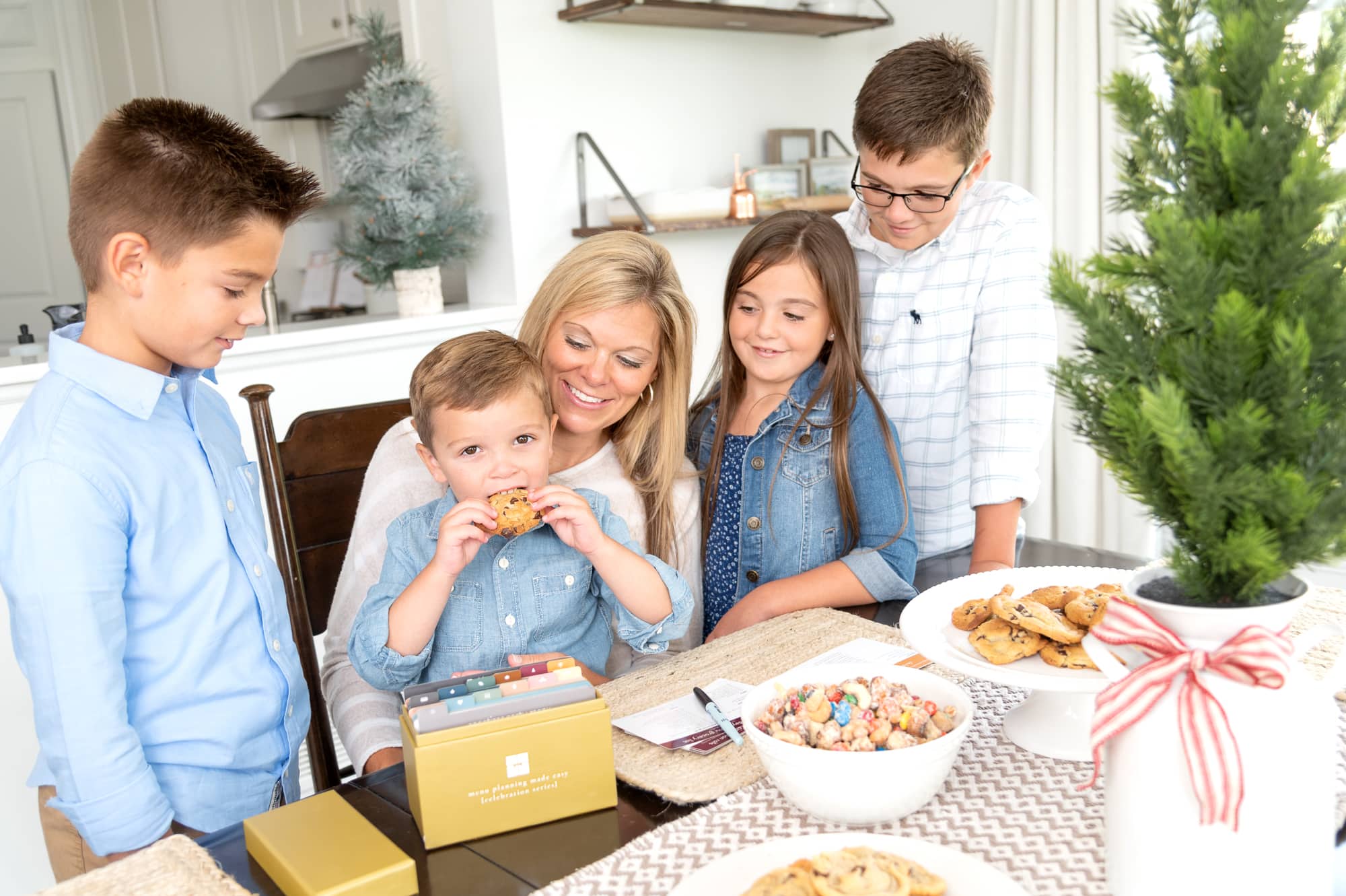 Ashley and Kids with cookies & Celebration Menu Plan