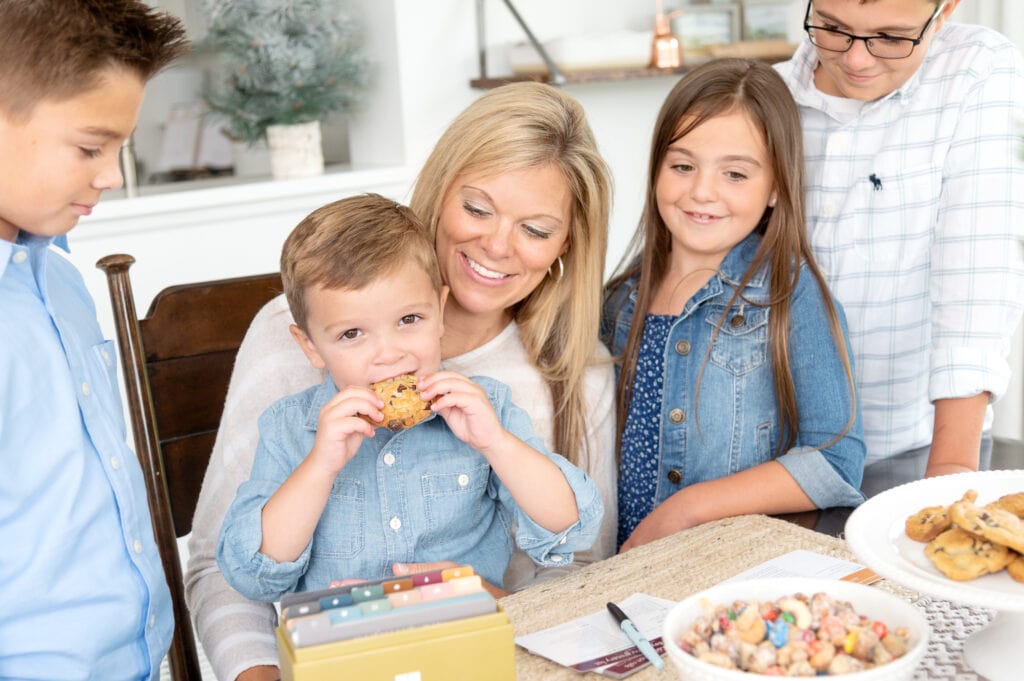 Ashley and Kids with cookies & Celebration Menu Plan