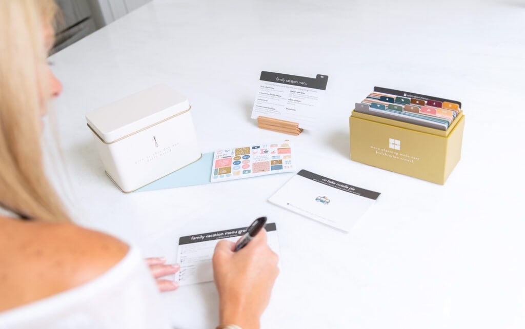 Celebration Menu Plan with block, tin & stickers