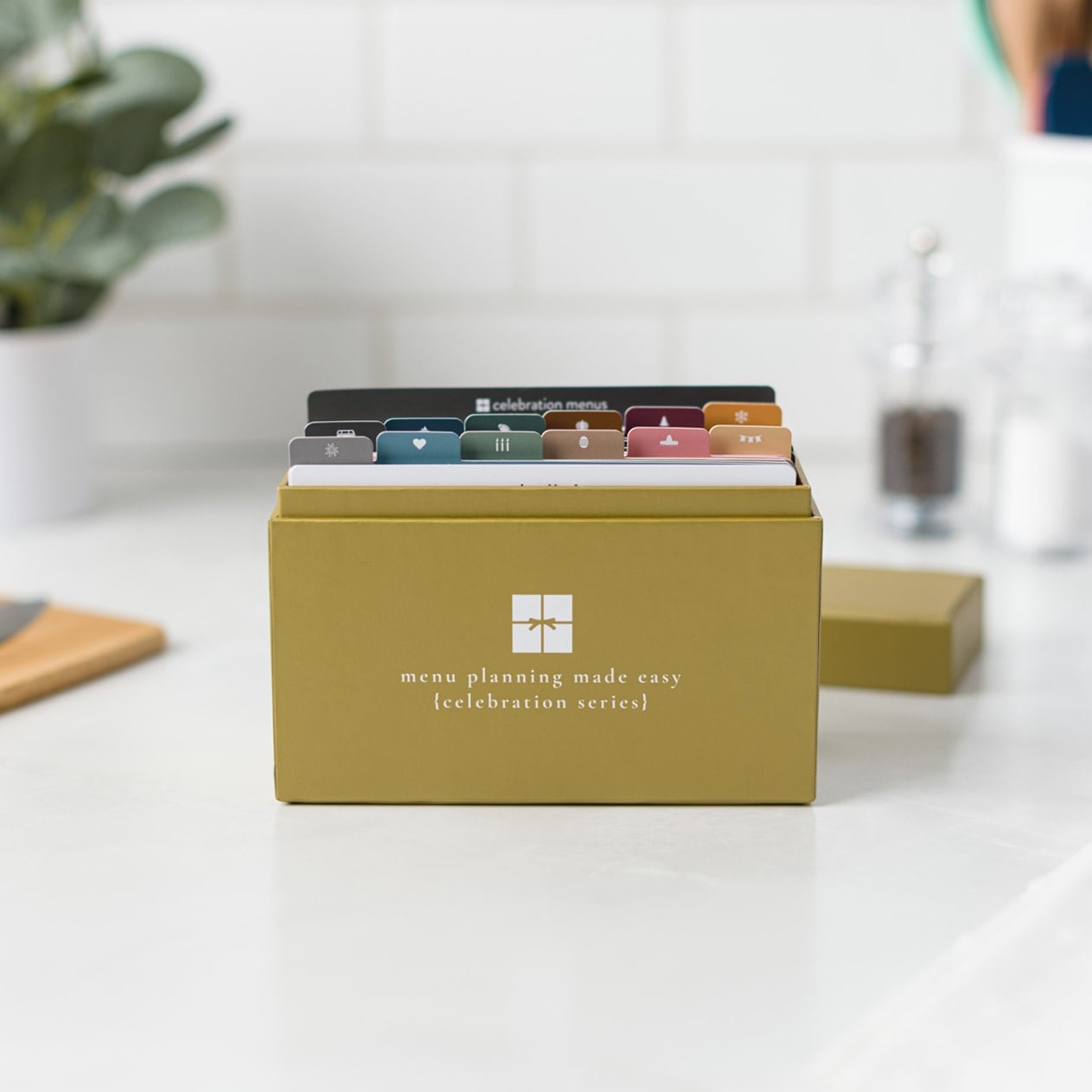 Celebration Menu Plan open box on kitchen counter