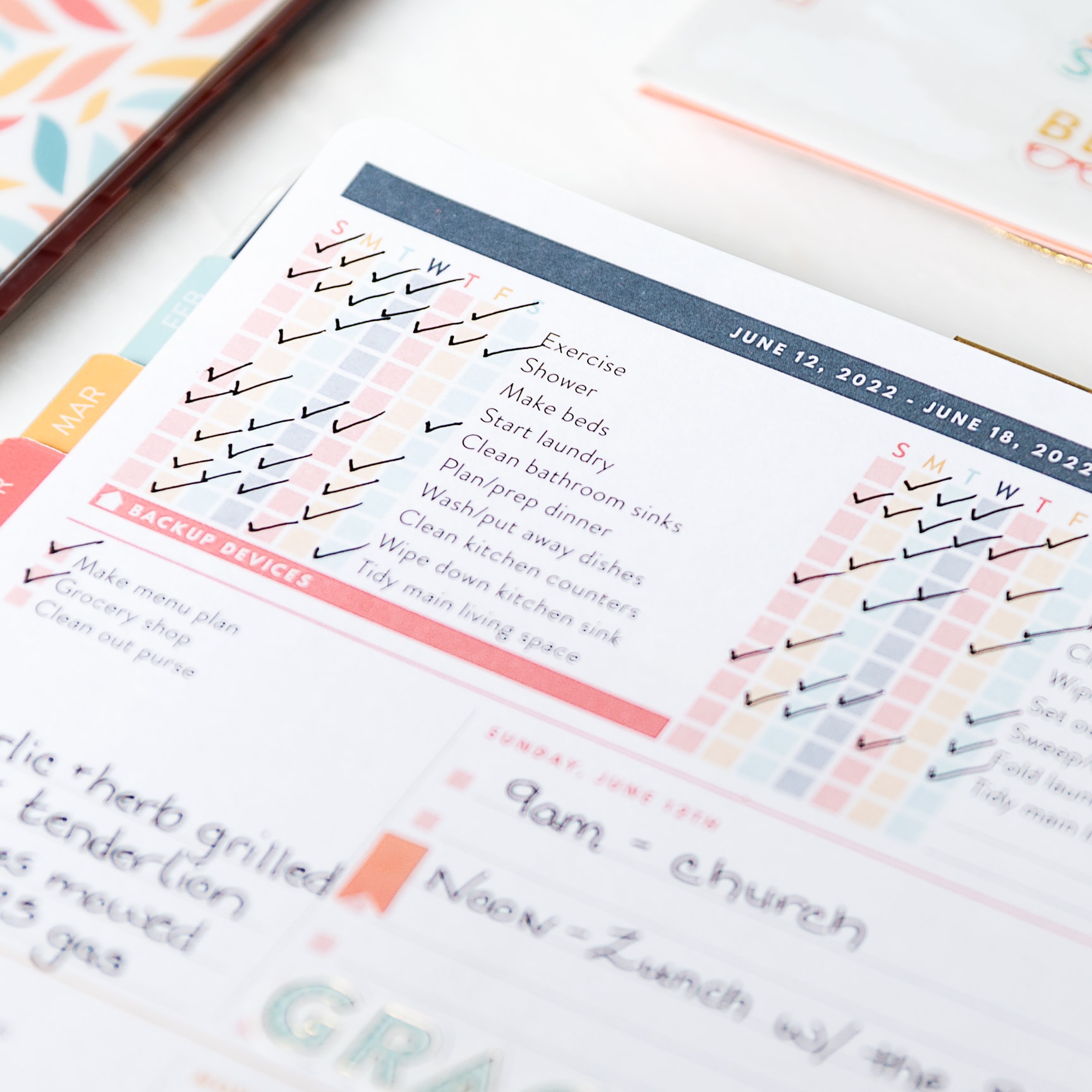 2022 Home Planner Weekly Checklist