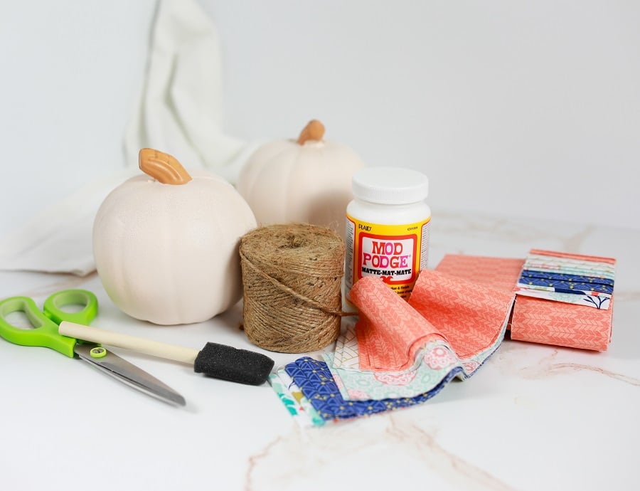 Supplies for Mod Podge Mini Pumpkins