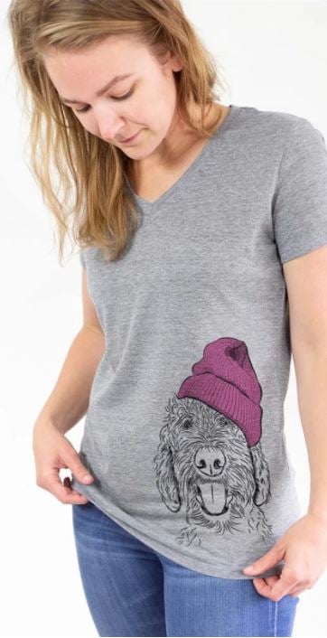 person wearing beanie dog shirt