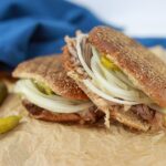 cuban pork sandwich finished wide view stacked